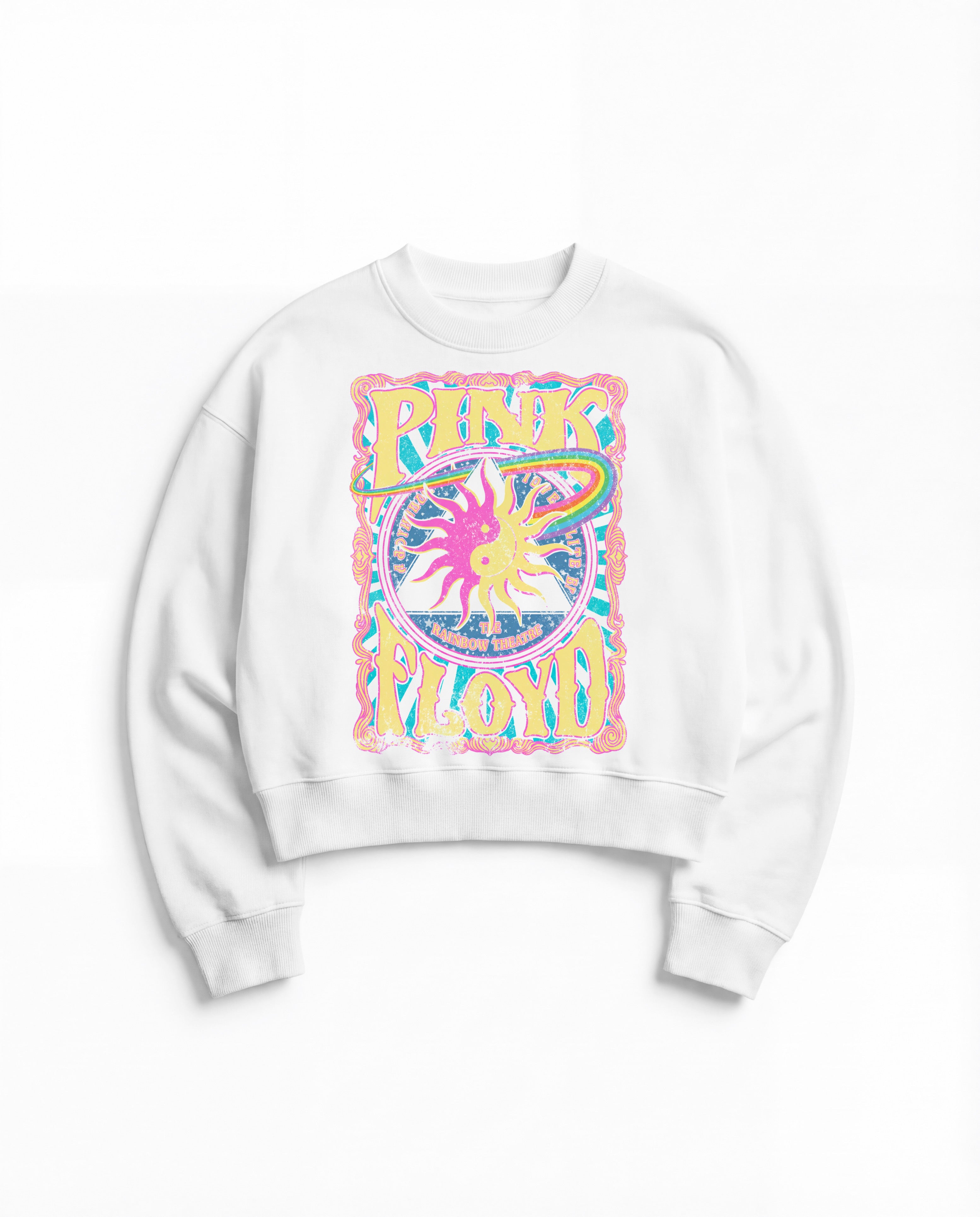 Pink Floyd White Boxy Sweatshirt