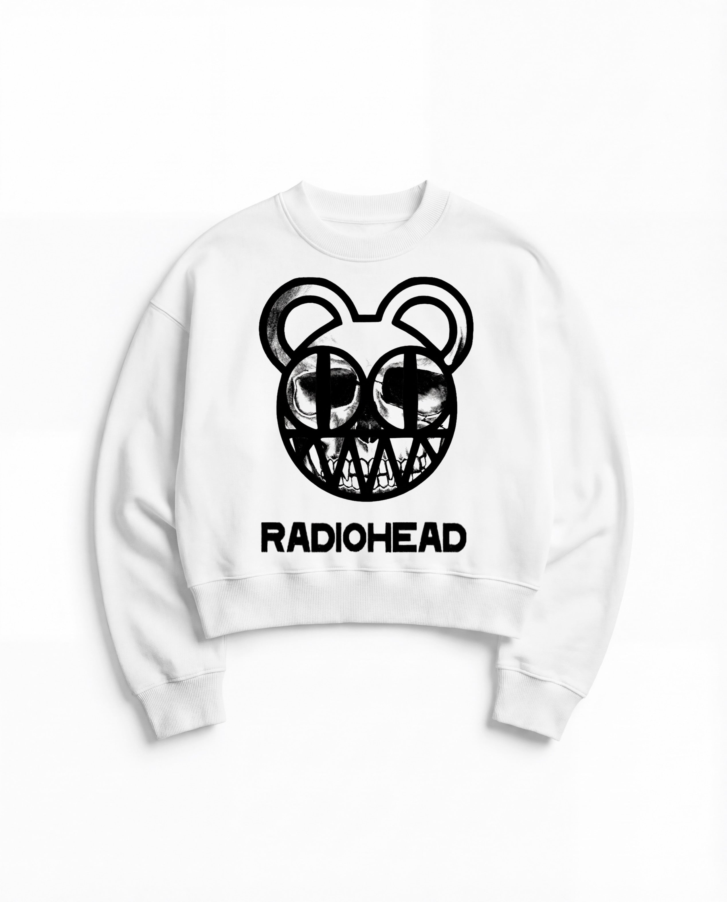 Radiohead Merch White Boxy Sweatshirt