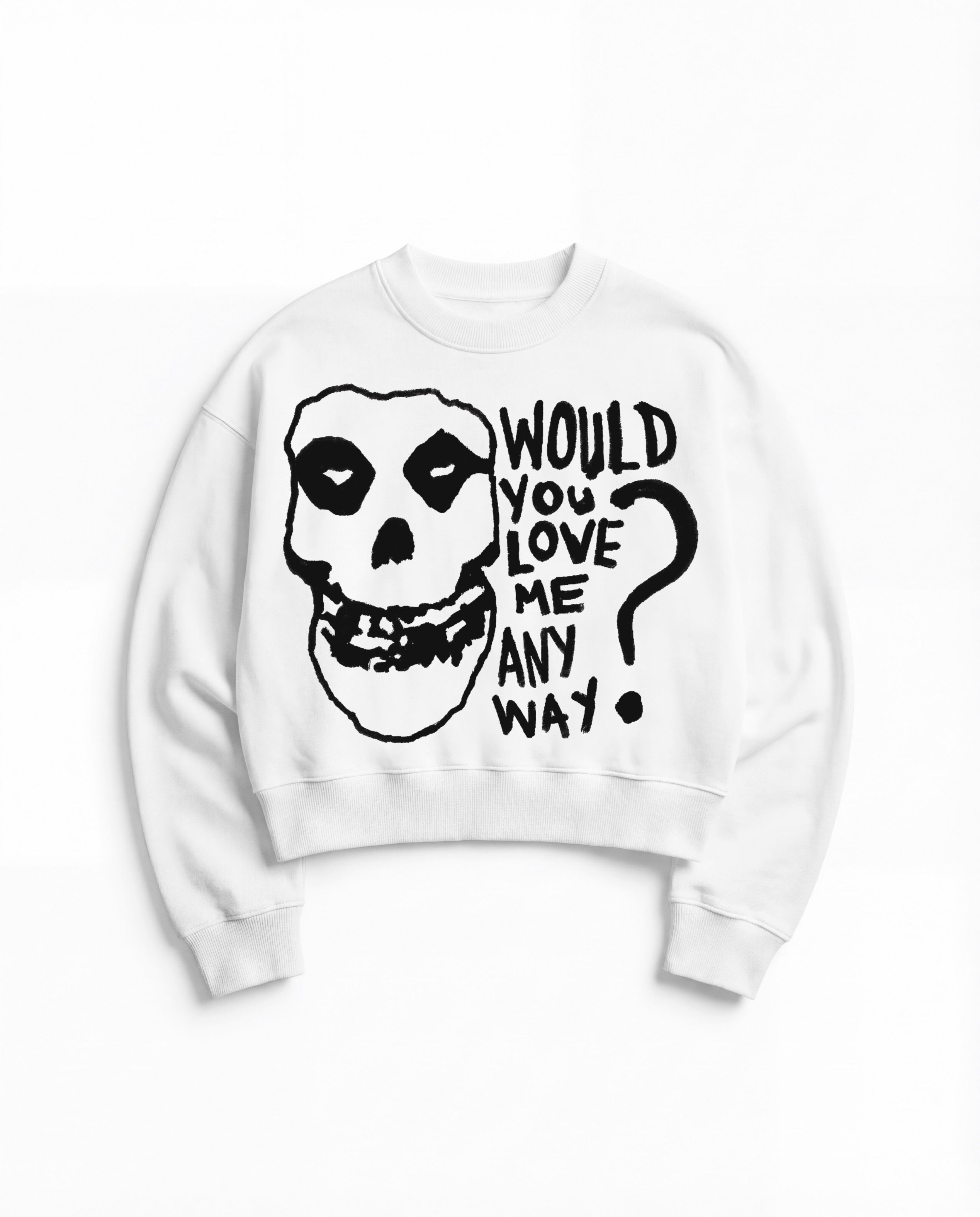 Would You? Misfits White Boxy Sweatshirt