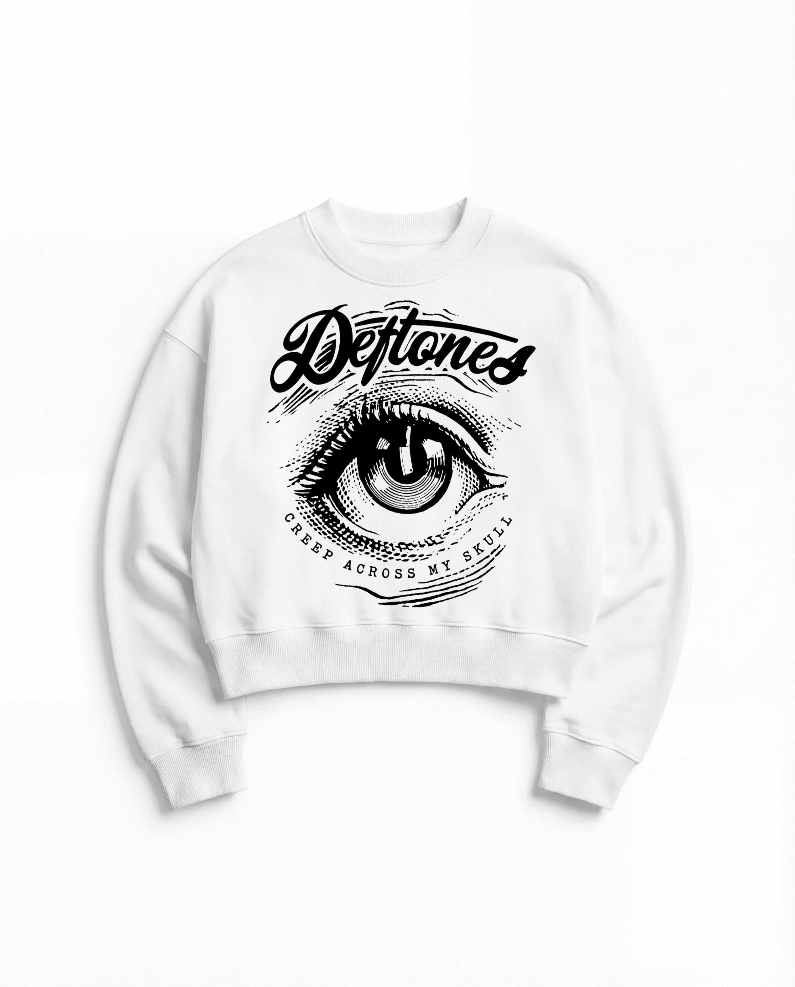 Deftones Eye White Boxy Sweatshirt