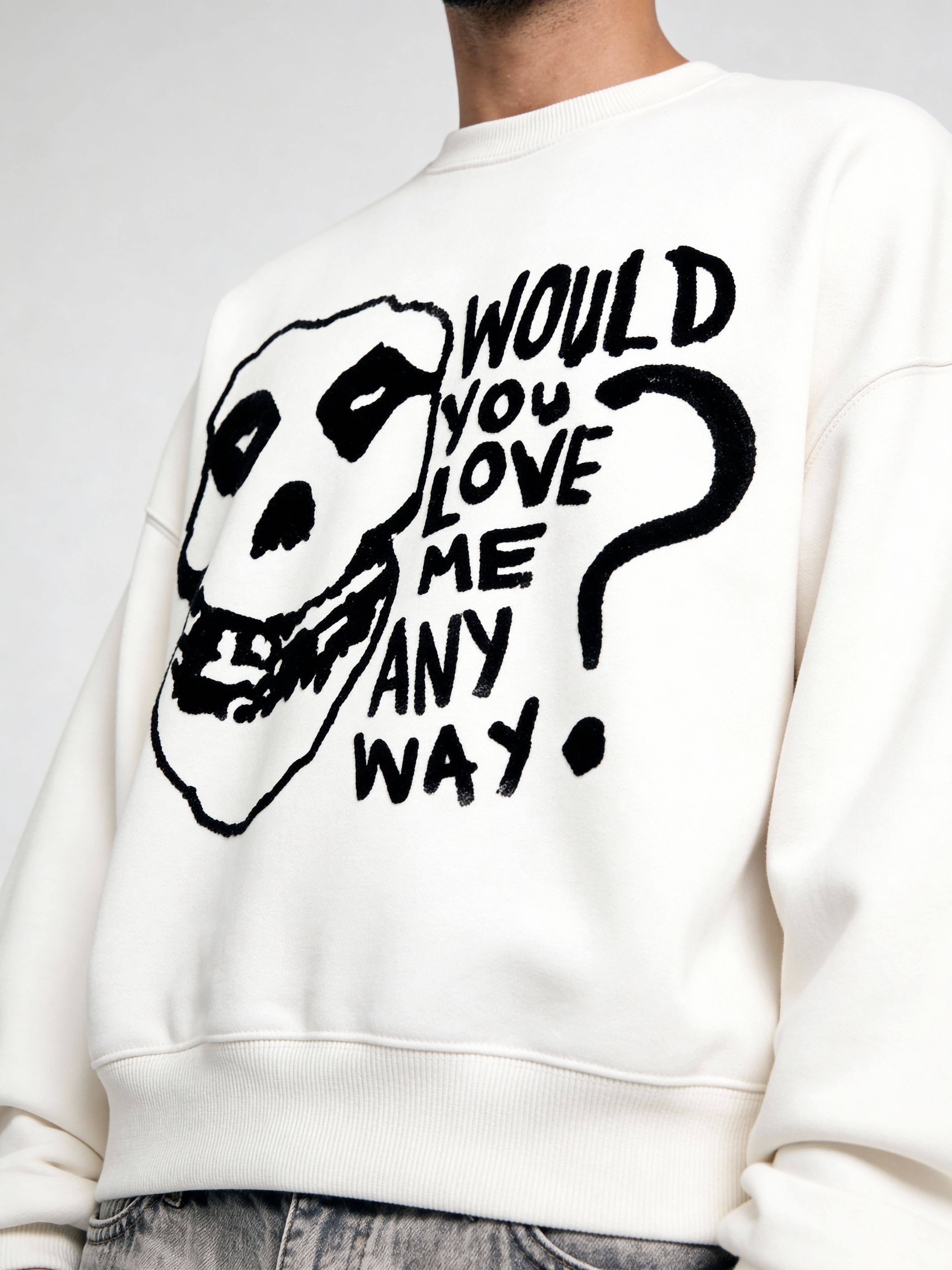 Would You? Misfits White Boxy Sweatshirt