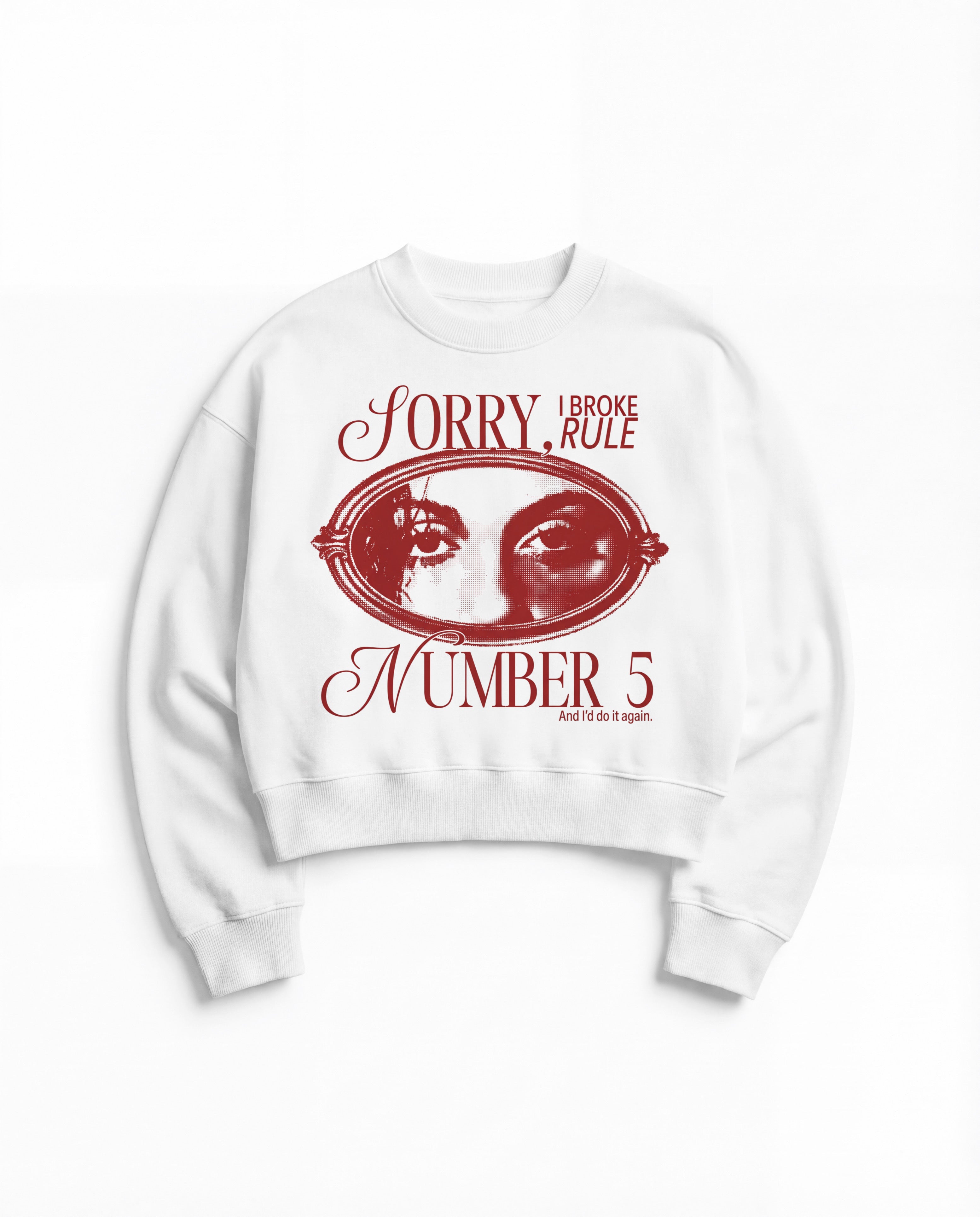 Sorry White Boxy Sweatshirt