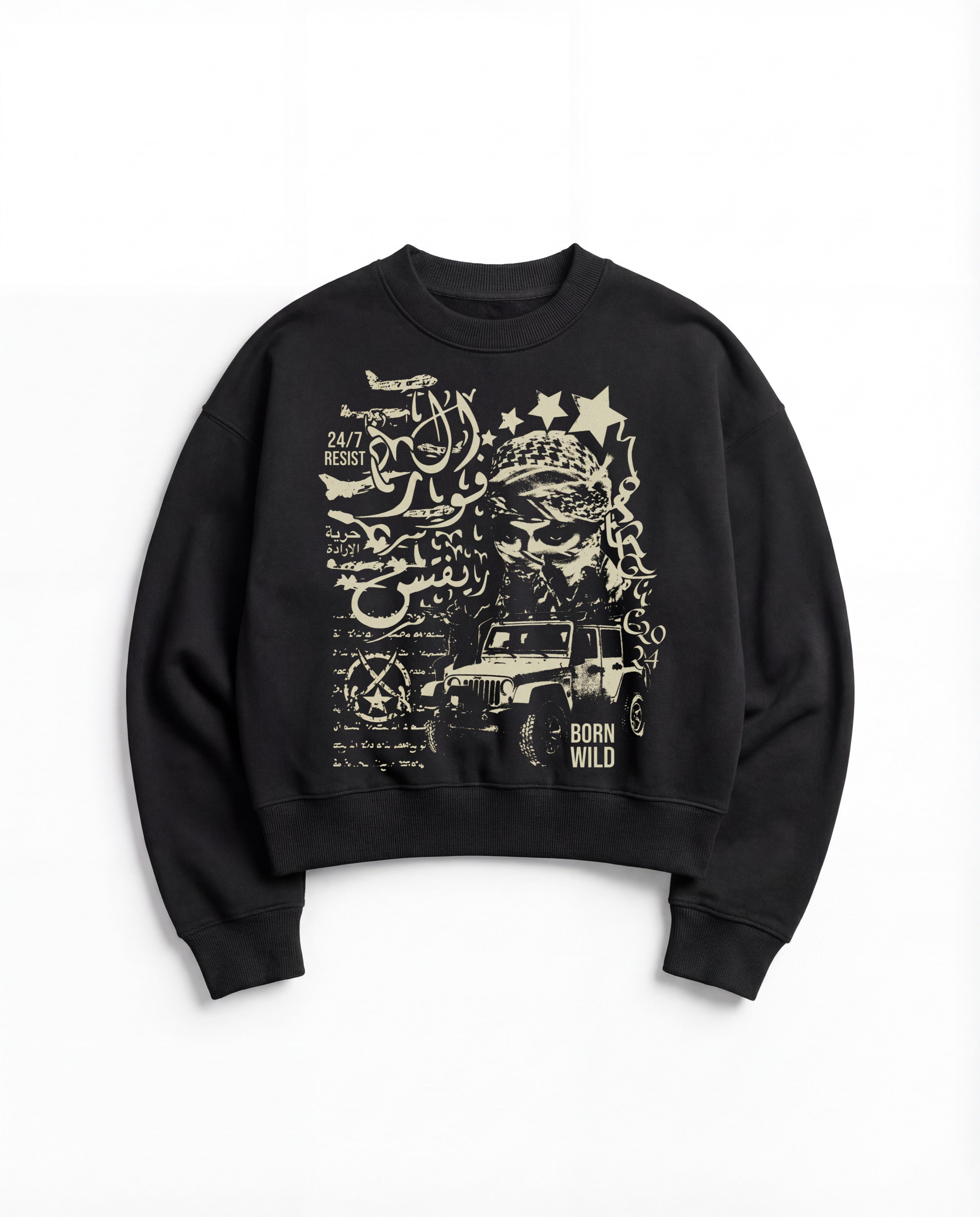 Born Wild Black Boxy Sweatshirt