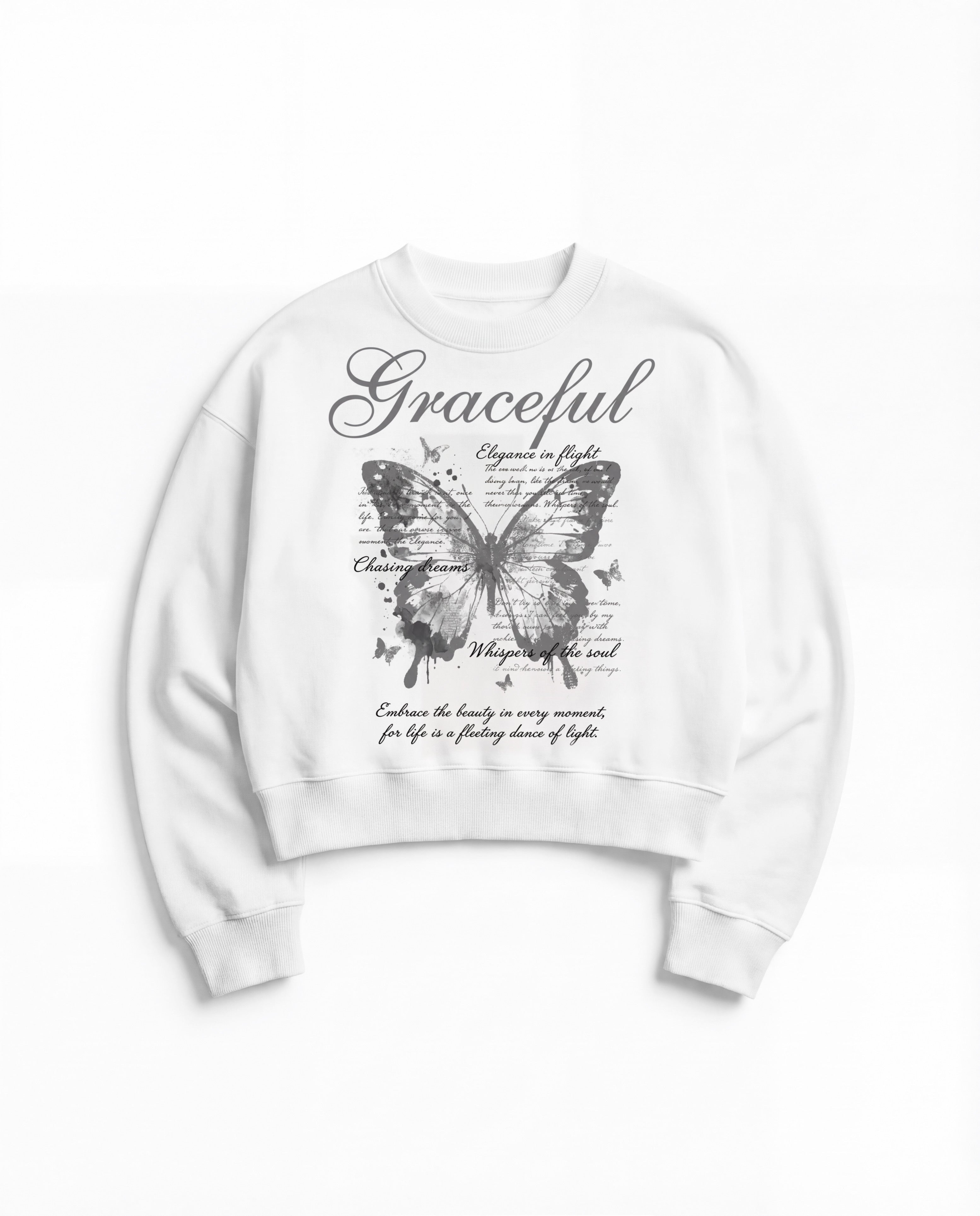 Graceful White Boxy Sweatshirt
