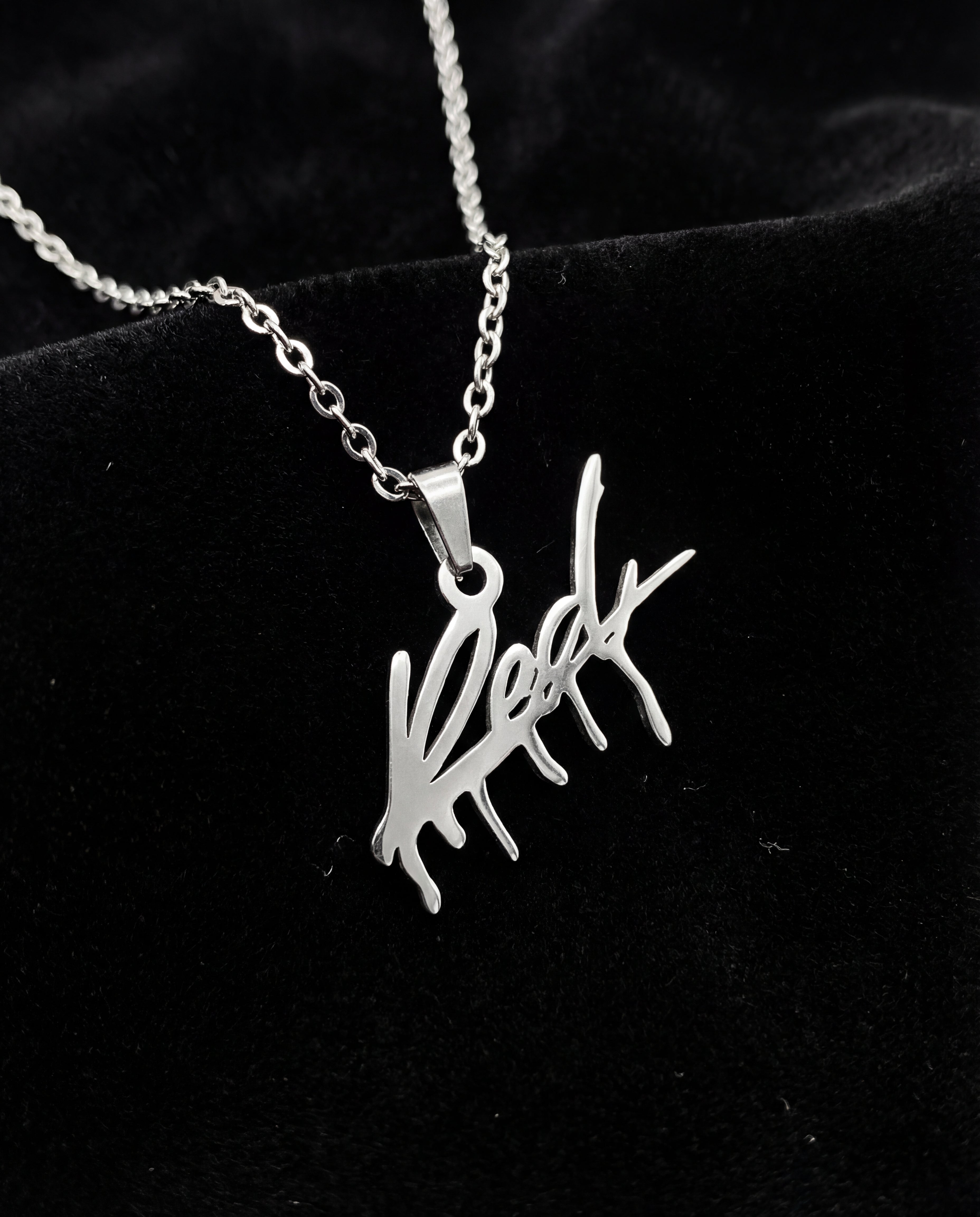 Red Necklace – Silver Stainless Steel