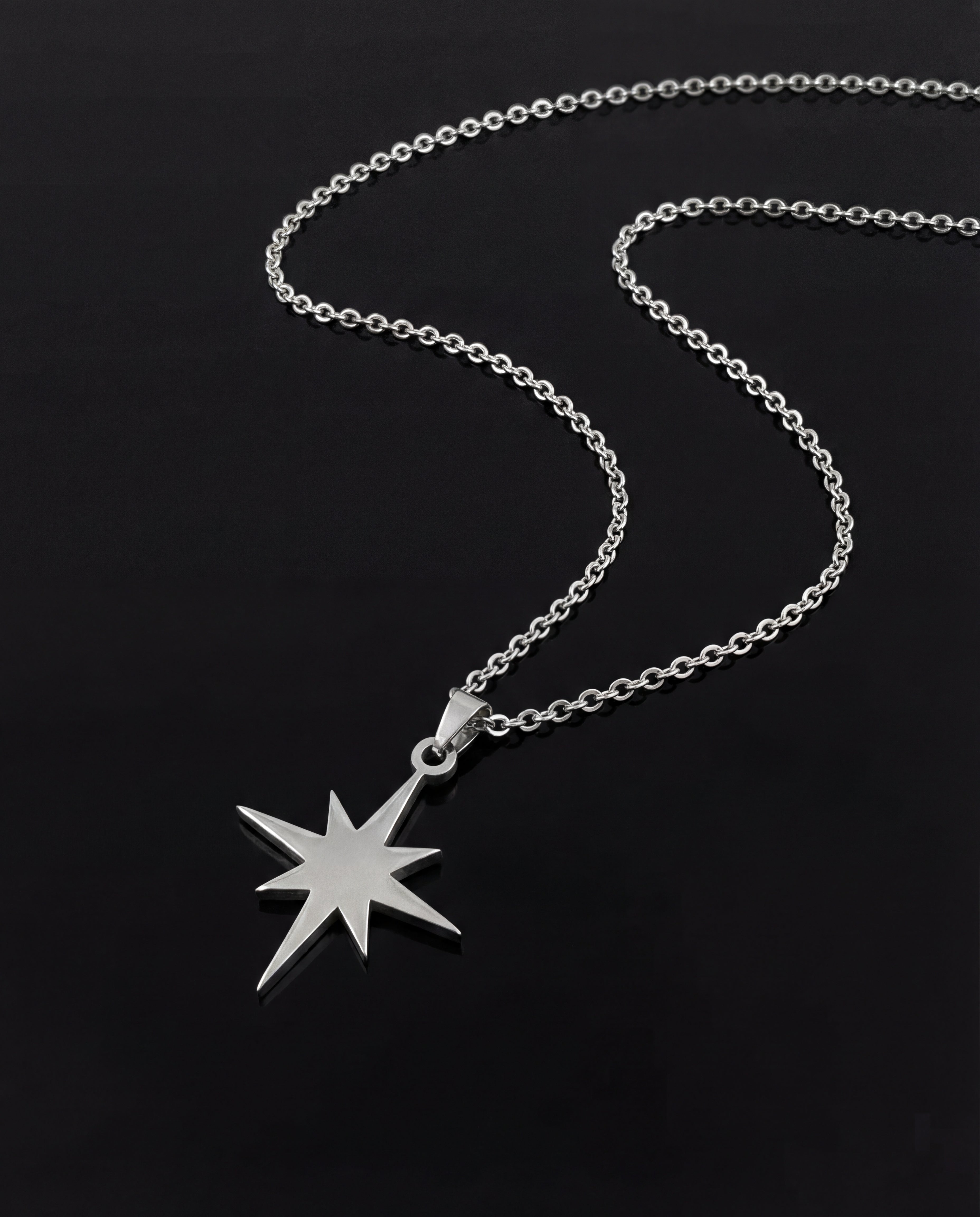 Sharp Star Necklace – Silver Stainless Steel