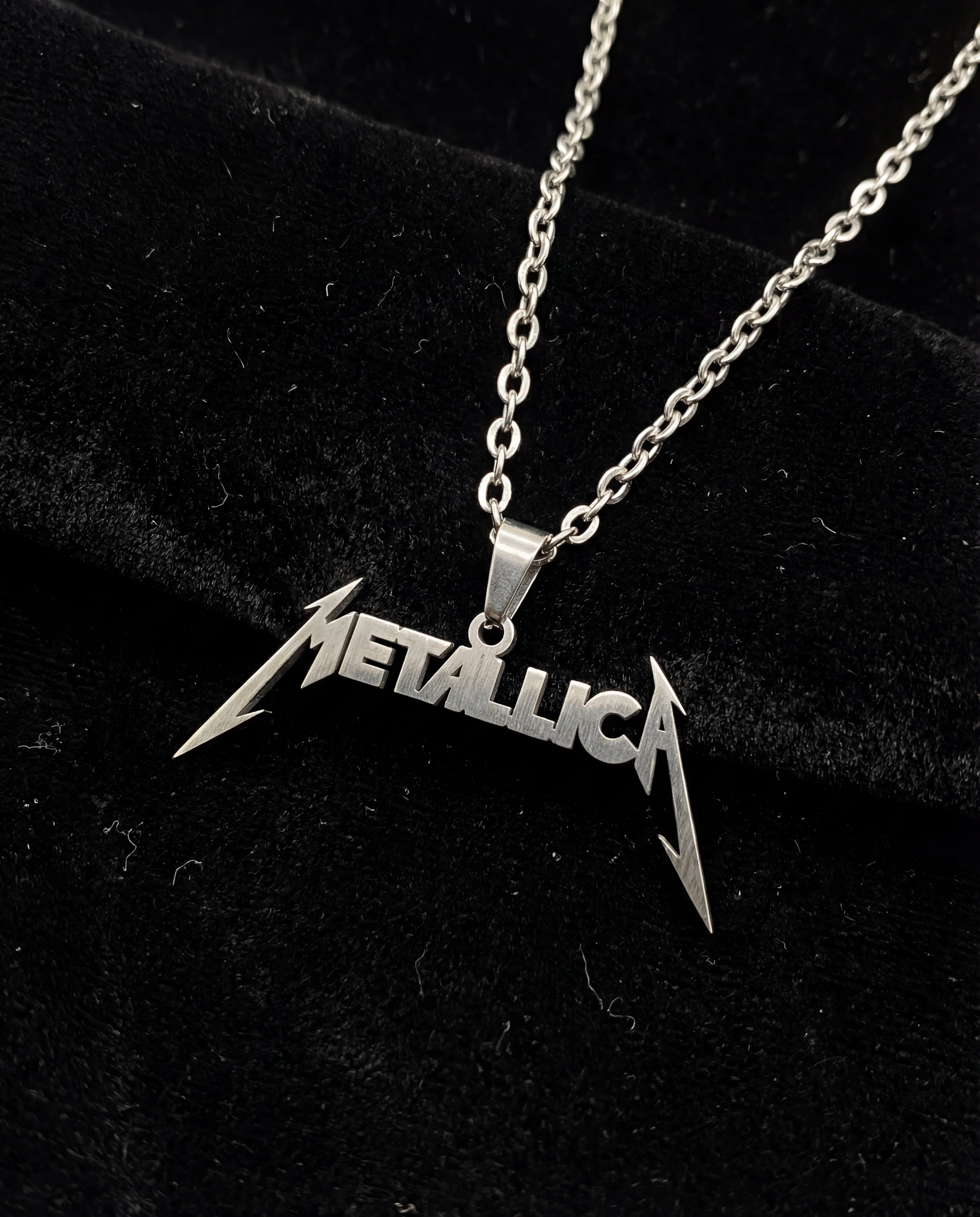 Metallica Necklace – Silver Stainless Steel