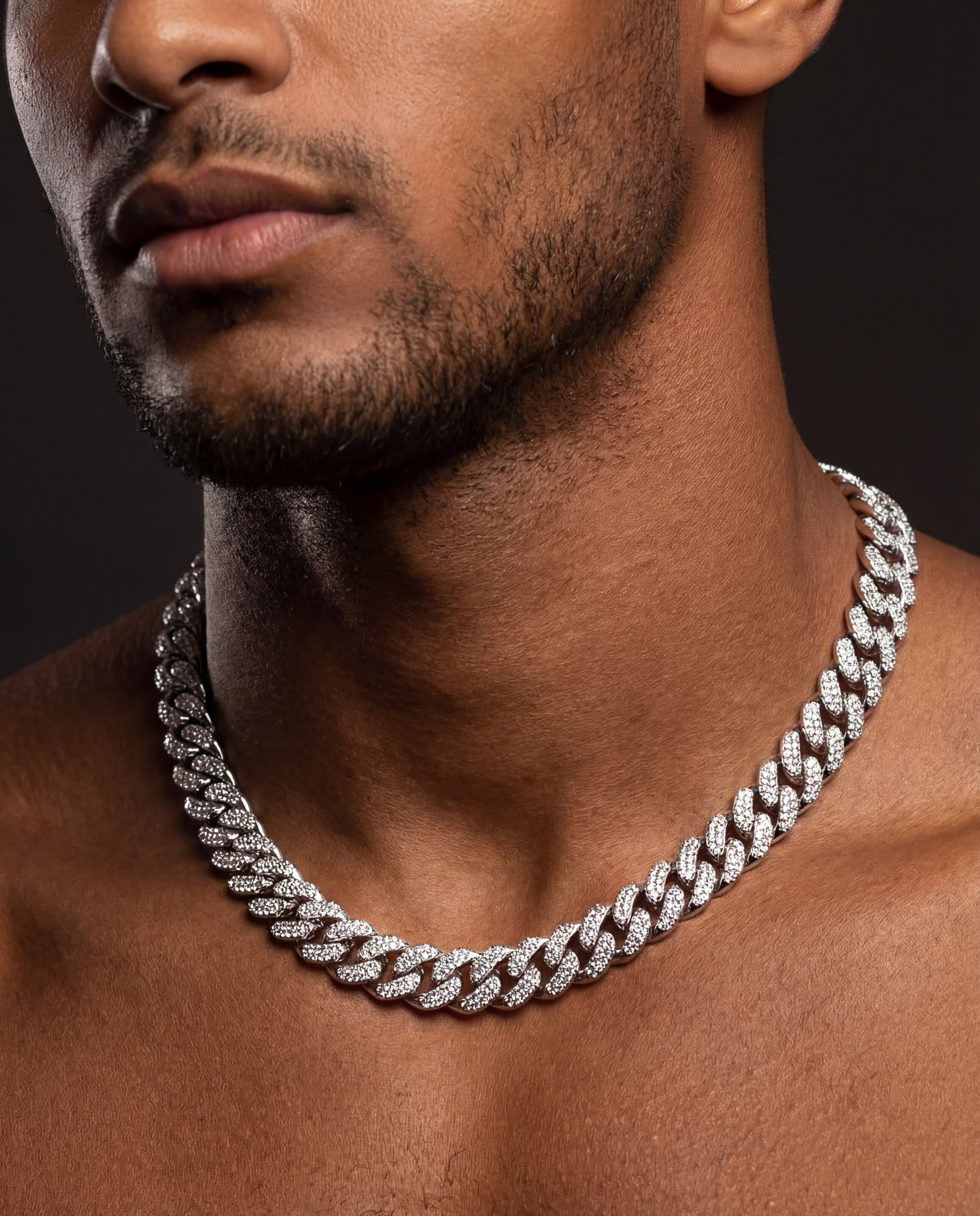 Iced Cuban Chain – Silver Stainless Steel