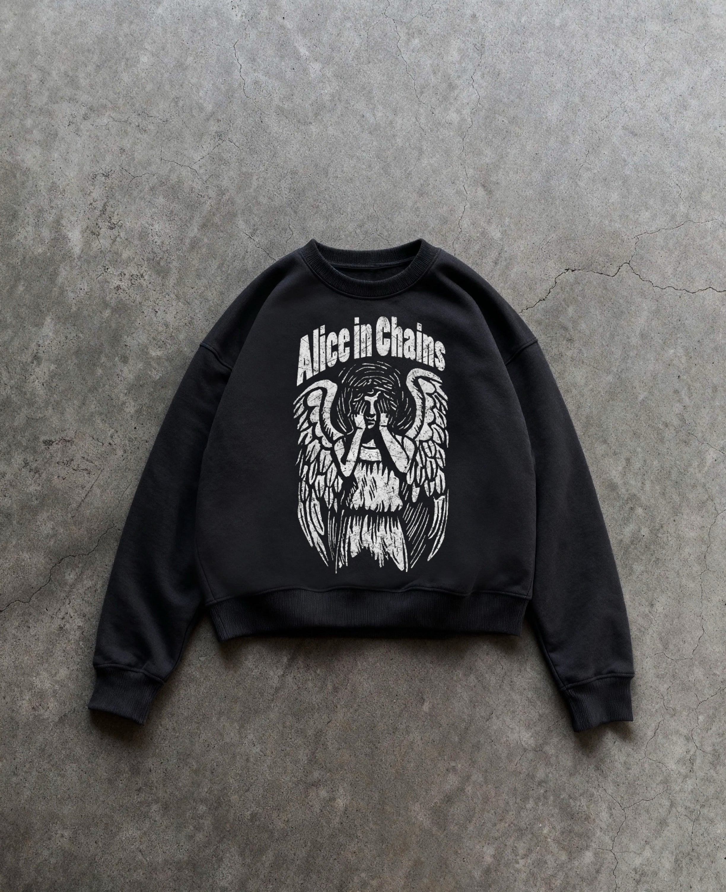Alice In Chains Black Boxy Sweatshirt