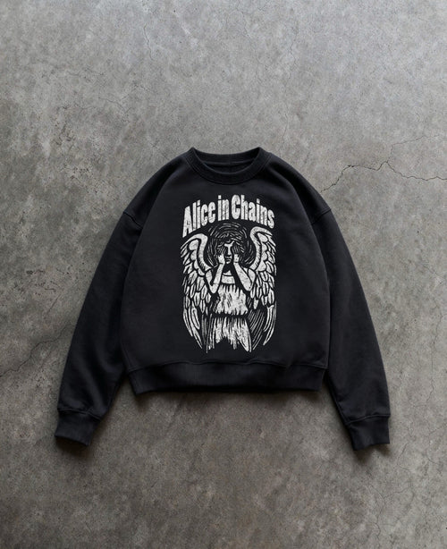 Alice In Chains Black Boxy Sweatshirt