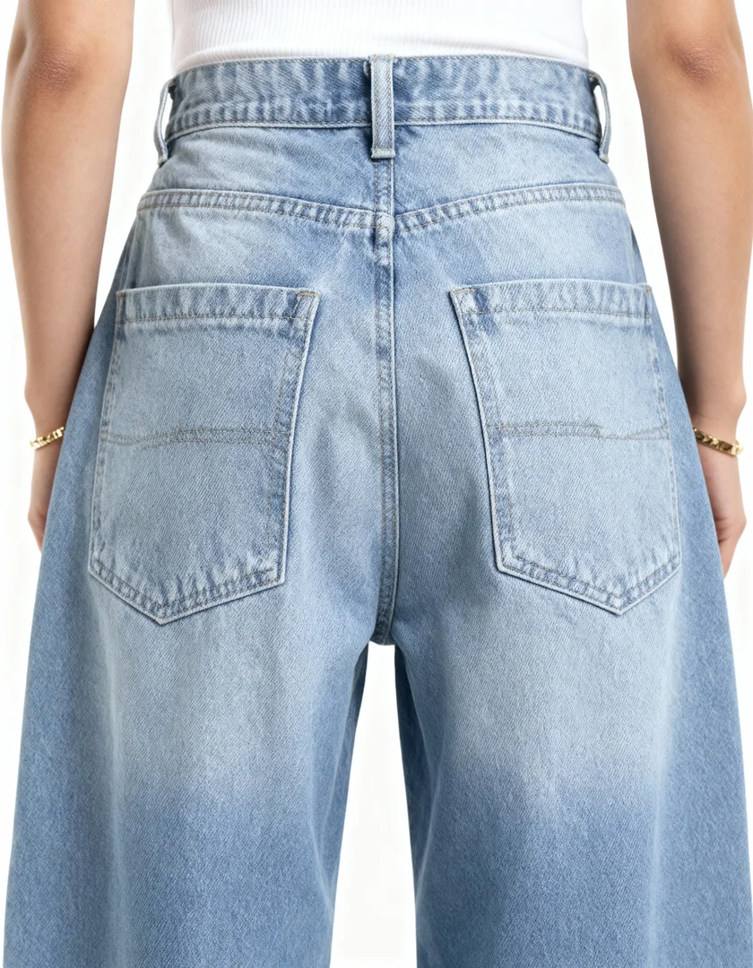 Mid Blue 86 Straight Baggy Jeans